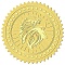 34 Sheets Self Adhesive Gold Foil Embossed Stickers, Round Dot Medal Decoration Sticker for Envelope Card Seal, Eagle, 165x211mm, 12pcs/sheet