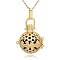 Golden Tone Brass Hollow Round Cage Pendants, with No Hole Spray Painted Brass Ball Beads, DarkSlate Blue, 35x25x21mm, Hole: 3x8mm