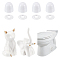 Round Plastic Push-On Toilet Bowl Bolt Caps Covers with Extra Washers and Ceramics Display Decorations, Bathroom Accessories, Floral White, Mixed Shapes, 33x4mm