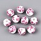 Handmade Printed Porcelain Beads, Round, Pearl Pink, 8mm, Hole: 2mm