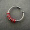 304 Stainless Steel Enamel Disc Beaded Adjustable Open Rings, Relieve Anxiety Cuff Rings, Stainless Steel Color, Red, Inner Diameter: Adjustable