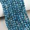 Natural Apatite Beads Strands, Round, Faceted, 6~6.5mm, Hole: 0.9mm, about 64pcs/strand, 15.35''(39cm)