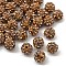 Polymer Clay Rhinestone Beads, Pave Disco Ball Beads, Grade A, Half Drilled, Round, Lt.Col.Topaz, PP9(1.5.~1.6mm), 6mm, Hole: 1.2mm