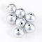 Matte Style Spray Painted Acrylic Beads, Round, Matte Silver, 6mm, Hole: 1.5mm