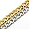 304 Stainless Steel Curb Chain/Twisted Chain Bracelets, with Lobster Claw Clasps, Mixed Color, 8-5/8 inch(220mm), 12mm