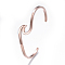 304 Stainless Steel Cuff Bangles, Rose Gold, 2-1/4 inchx1-3/4 inch(5.65x4.6cm)