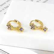 Серебряные серьги с фианитами в форме цветка сливы s925 IM8168-5