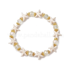 Синтетические бирюзовые бусины эластичные браслеты для женщин&nbsp;BJEW-JB11574-03