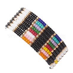 8 шт. браслеты из стеклянных бусин для женщин и мужчин&nbsp;BJEW-MZ00275