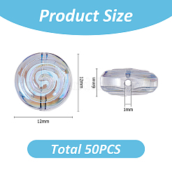 50 шт. стеклянные бусины с электроплитой&nbsp;GLAA-HS0001-09C