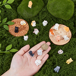 18 шт. 18 стиля украшения в форме кошки из смолы&nbsp;AJEW-FH0006-33