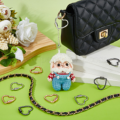 9 шт. 3-х цветные застежки-карабины в форме сердца из сплава&nbsp;FIND-DC0005-45