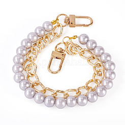 АБС-пластик имитация жемчуга и алюминиевые цепи для панциря сумки удлинители цепи&nbsp;HJEW-TAC0074