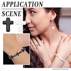 100шт 2 цвета непрозрачные акриловые бусины&nbsp;SACR-LP0001-02