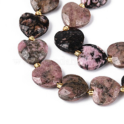 Природные родонит бисер нитей&nbsp;G-P592-B12-01