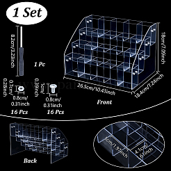 4-уровневая прозрачная акриловая подставка для ручек&nbsp;AJEW-WH0609-334