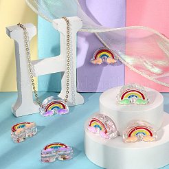 40шт 4 цвета прозрачные акриловые эмалевые бусины&nbsp;OACR-CJ0001-24