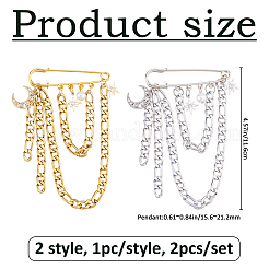 2 шт. 2 стиля подвески в виде луны и звезд&nbsp;JEWB-FH00035