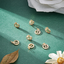 Латунные микропаве прозрачные кубические циркониевые подвески&nbsp;ZIRC-BBC0001-05G