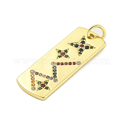 Настоящие 18к позолоченные латунные подвески с микропаве и кубическим цирконием&nbsp;KK-R159-06A-G