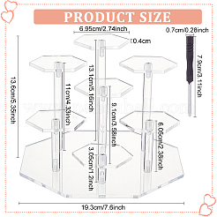 7-ярусные шестигранные акриловые минифигурки с подставками для дисплея&nbsp;ODIS-WH0030-44B