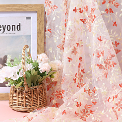 Кружевная ткань с цветочным узором и вышивкой из полиэстера&nbsp;DIY-WH0888-199B