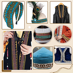 Винтажная жаккардовая лента из полиэстера&nbsp;OCOR-WH0111-92B