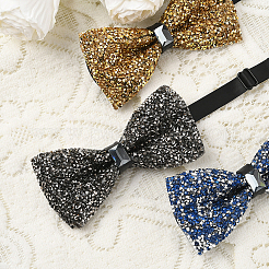 1шт полиэстер со стразами галстуки-бабочки для жениха&nbsp;AJEW-SP0003-32A