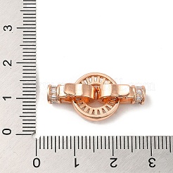 Покрытие стойки латунь паве прозрачный кубический цирконий круглые складные застежки&nbsp;KK-Q781-09A-RG