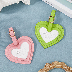 2 шт. 2-х цветные бирки для багажной сумки из искусственной кожи&nbsp;AJEW-GF0011-46B