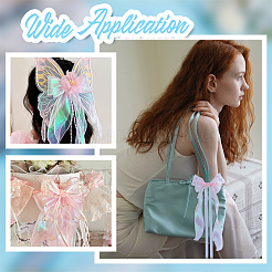 Украшение для сумки из нейлоновой органзы и пластиковых бусин с имитацией жемчуга&nbsp;HJEW-PH02020