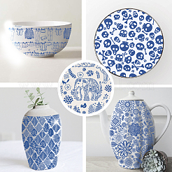 6 шт. 6 стиля бумажных керамических наклеек&nbsp;DIY-SD0002-07C