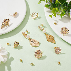 12 шт. 6 стильные латунные серьги-гвоздики&nbsp;KK-BBC0007-01