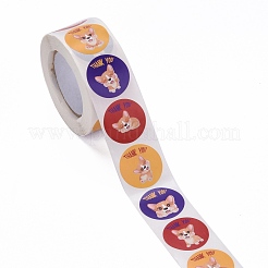 Плоские круглые бумажные наклейки спасибо&nbsp;DIY-C042-12F