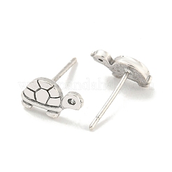 Женские серьги-гвоздики из латуни с черепаховым покрытием и кубическим цирконием&nbsp;EJEW-Z048-02P