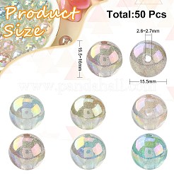 50шт УФ-покрытие прозрачные акриловые бусины&nbsp;OACR-CJ0001-33