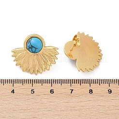 Серьги-гвоздики из нержавеющей стали 304 с синтетической бирюзой для женщин&nbsp;EJEW-U046-17B-G