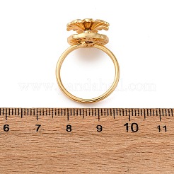 Вращающиеся кольца для пальцев с микропаве из кубического циркония из латуни&nbsp;RJEW-S636-04G