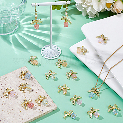 20 шт. 5-х цветные стеклянные кубические и литые подвески-банты&nbsp;PALLOY-DC00037