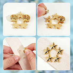 10 шт. звездочка из сплава для лацканов одежды рюкзака&nbsp;JEWB-PH0001-43G