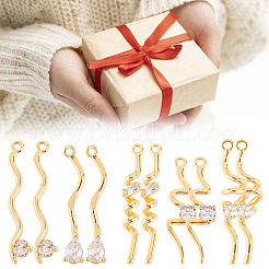 10шт 5 стиля латунные микропаве прозрачные кубические подвески из циркония&nbsp;KK-BBC0022-13