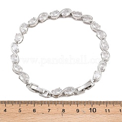 Теннисные браслеты из платиновой латуни с микропаве из кубических цирконий&nbsp;BJEW-B160-04P-05