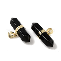 Подвески с двойным наконечником из натурального обсидиана&nbsp;G-NH0001-15G-06