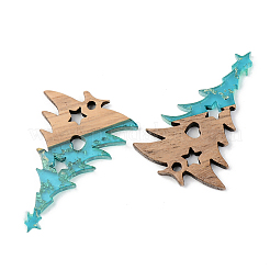 Подвески из прозрачной смолы и ореха&nbsp;LS-RESI-S389-018A-B03