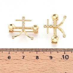 Латунь микро проложить кубического циркония фурнитуры брошки&nbsp;KK-N258-19G