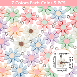 35 шт. 7 цвета непрозрачные подвески из смолы&nbsp;RESI-WR0001-02