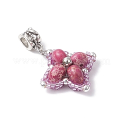 Европейские подвески-шармы в форме звезды из окрашенной синтетической императорской яшмы и стеклянных бусин&nbsp;PALLOY-MZ00693