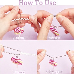 12 шт. 6-х цветная полимерная глина ручной работы в виде леденца-подвески&nbsp;HJEW-CP0001-14