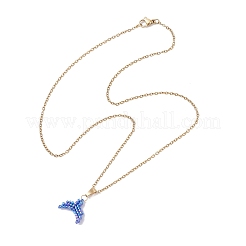 Кулон в виде хвоста русалки из бисера Miyuki Delica&nbsp;NJEW-MZ00130-05