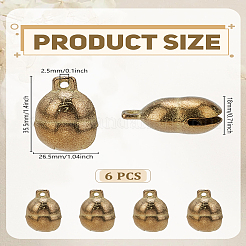 6 шт. латунный колокольчик для домашних животных в виде арахиса&nbsp;KEYC-LP0001-46